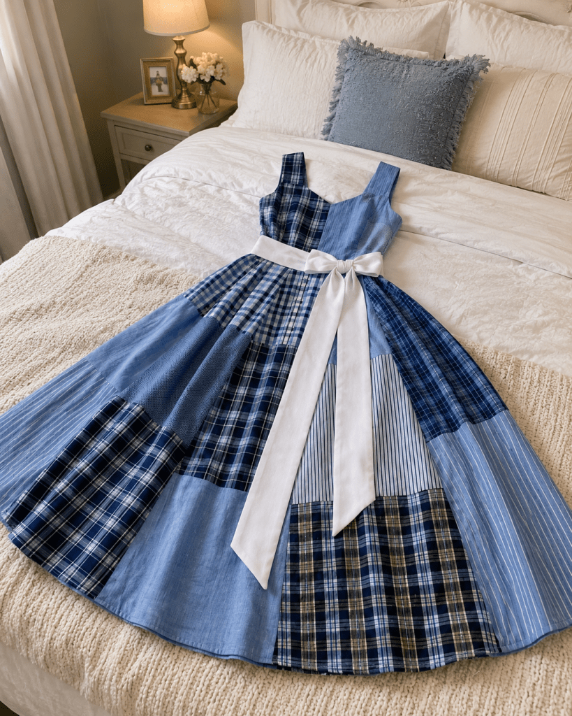 I Sewed a Dress From My Dad’s Shirts for Prom in His Honor – My Classmates Laughed Until the Principal Took the Mic and the Room Fell Silent